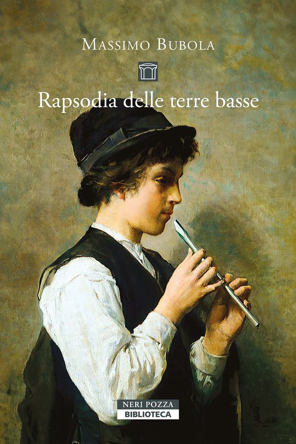 copertina del libro rapsodia nelle terre basse di Bubola Massimo con un bambino con cappello che suona il flauto