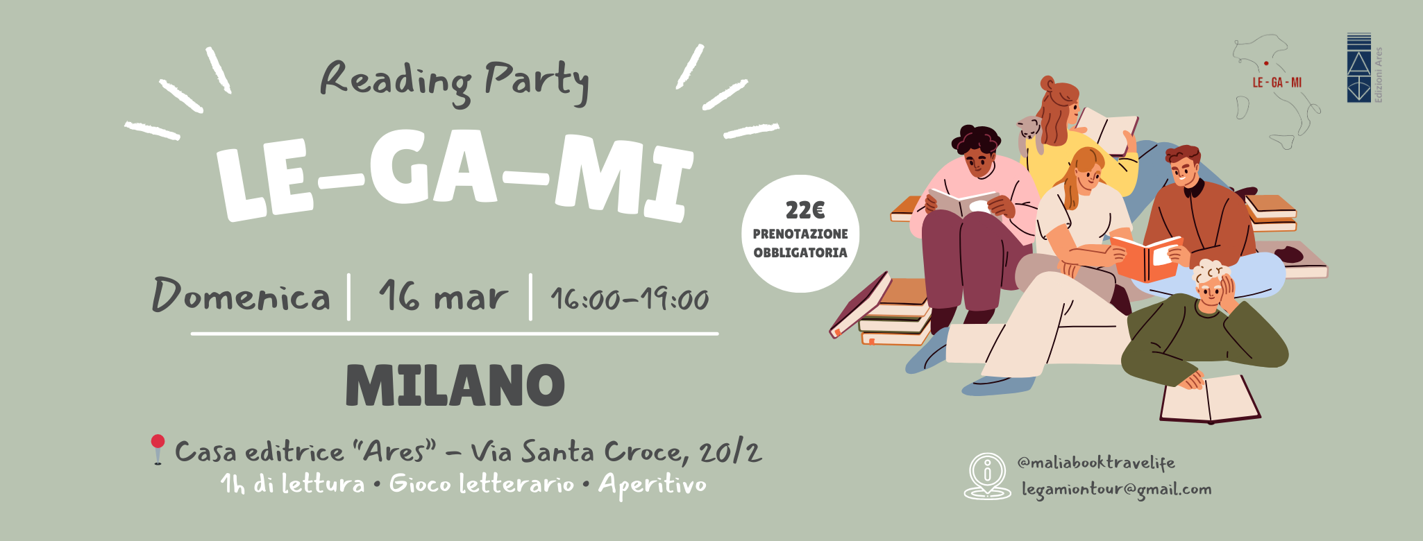 reading party in ares legami